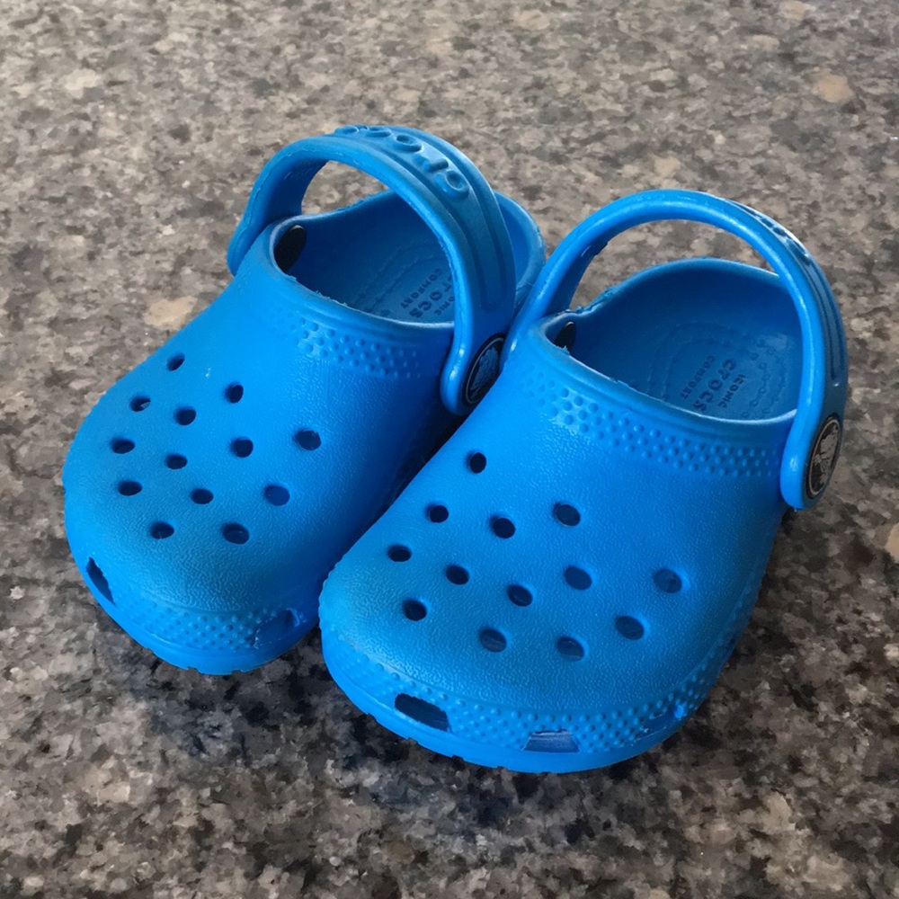 Blue Crocs size 4